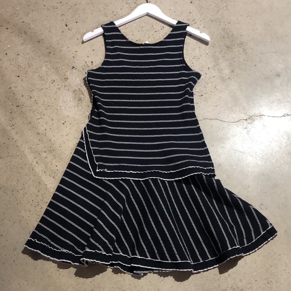 Derek Lam 10 Crosby Navy and White Striped Layered Tank Dress - Picture 3 of 9